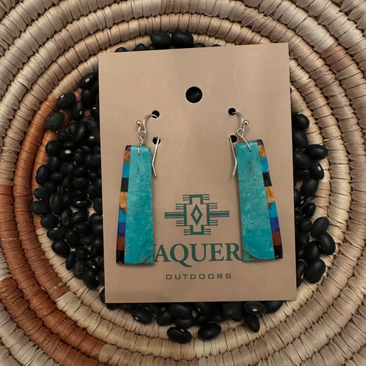 Square cut Santo Domingo Slab Earrings