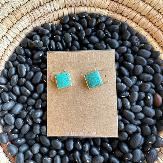 Nomad Earrings - gold plated bezels