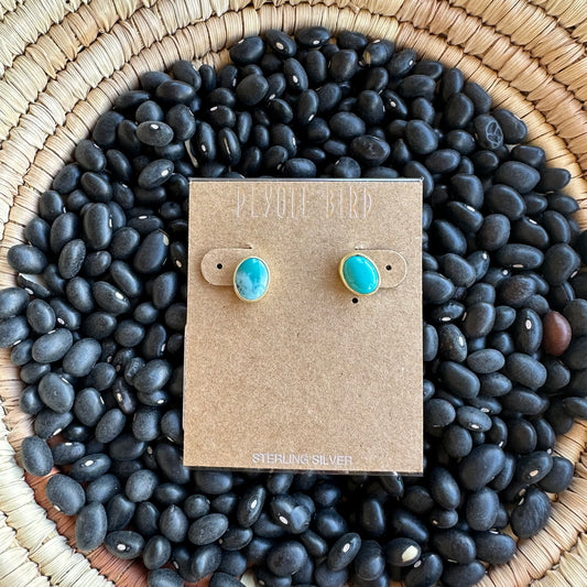 Nomad Stud Earrings - gold plated bezel