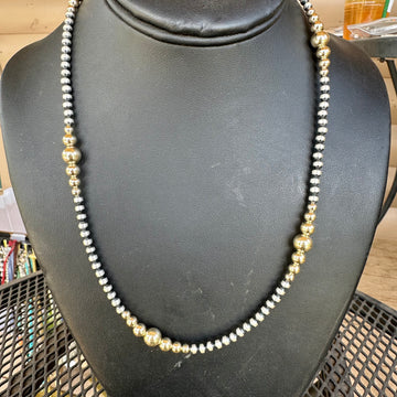 Navajo Pearls with Gold Plated Graduated Beads