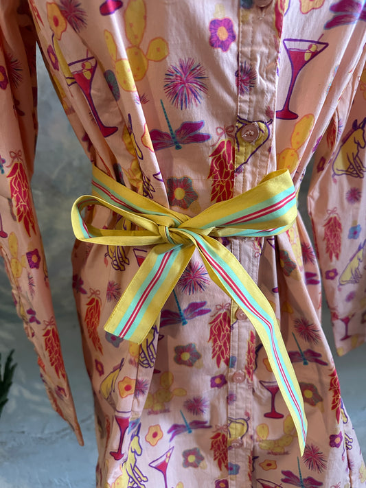 Muchos Besos Striped Tie/Belt