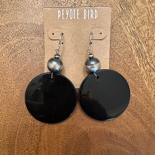 Classy Black Onyx Slab Earrings