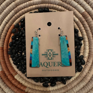 Square cut Santo Domingo Slab Earrings