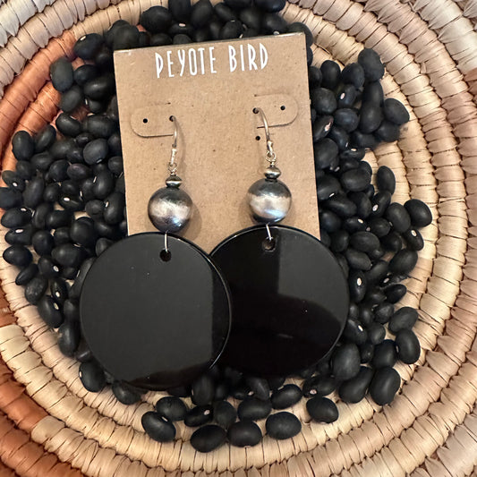 Classy Black Onyx Slab Earrings