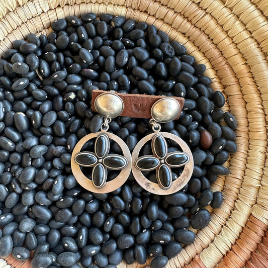 Dennis Hogan Onyx Crossed Path Hoops