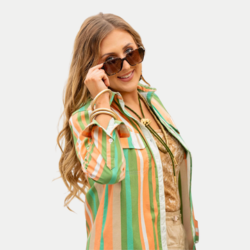 Women's Long Sleeve Fishing Shirt - Vintage Stripe