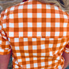 Women's Short Sleeve Fishing Shirt - Burnt Orange Check