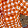 Women's Short Sleeve Fishing Shirt - Burnt Orange Check