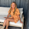 Women's Short Sleeve Fishing Shirt - Burnt Orange Check