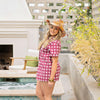 Women's Short Sleeve Sun Shirt - Maroon Check
