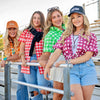 Women's Short Sleeve Fishing Shirt - Maroon Check