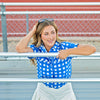 Women's Short Sleeve Fishing Shirt - Royal Blue Check